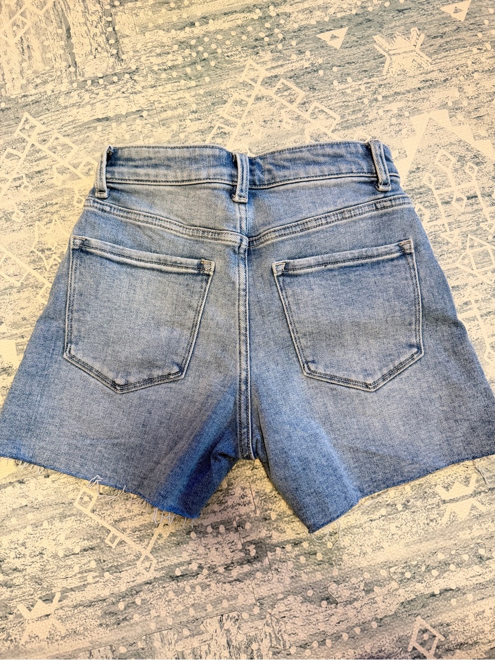 Vervet Blue Denim Jean Shorts with Raw Hem - Picture 2 of 3